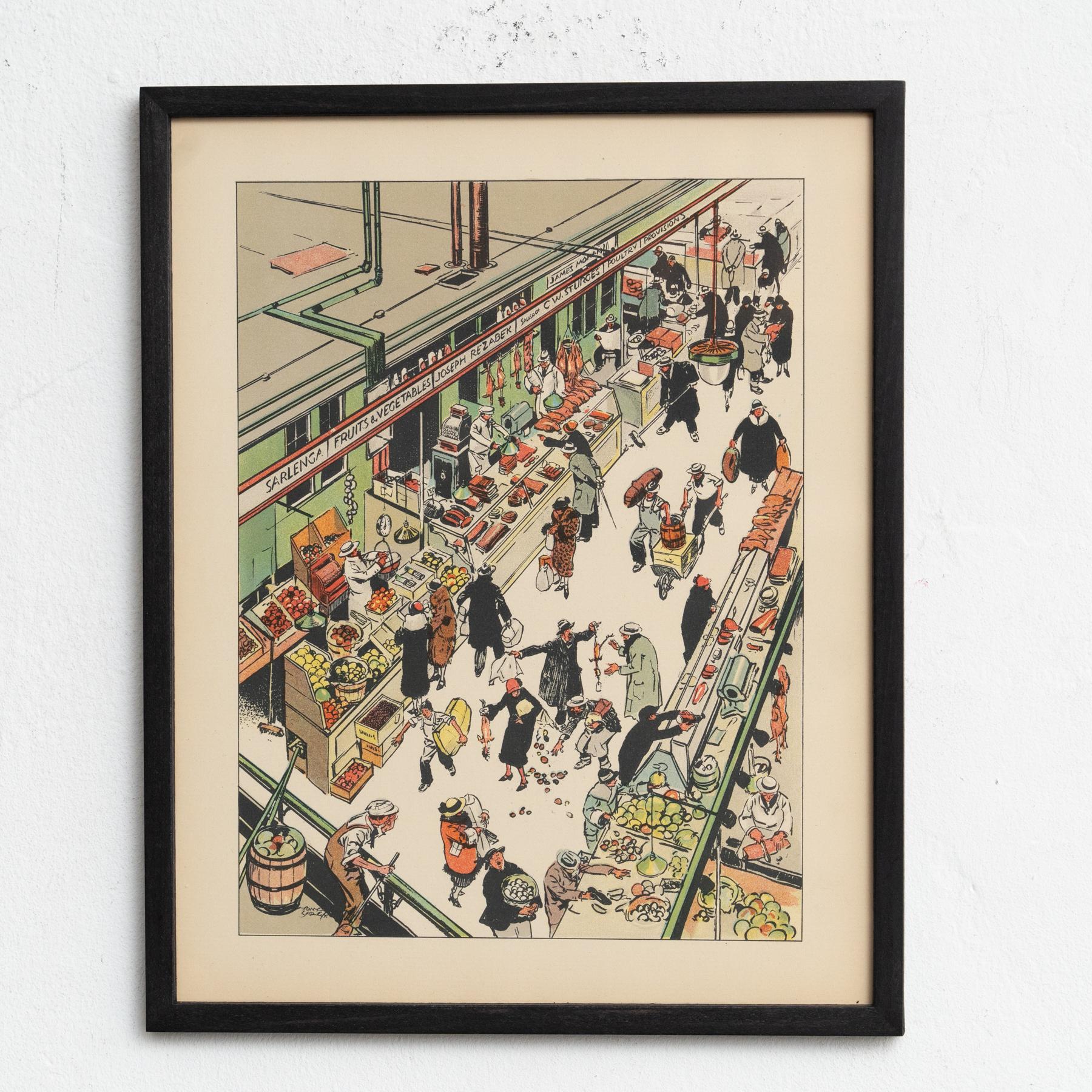 American Framed Tony Sarg Lithograph  