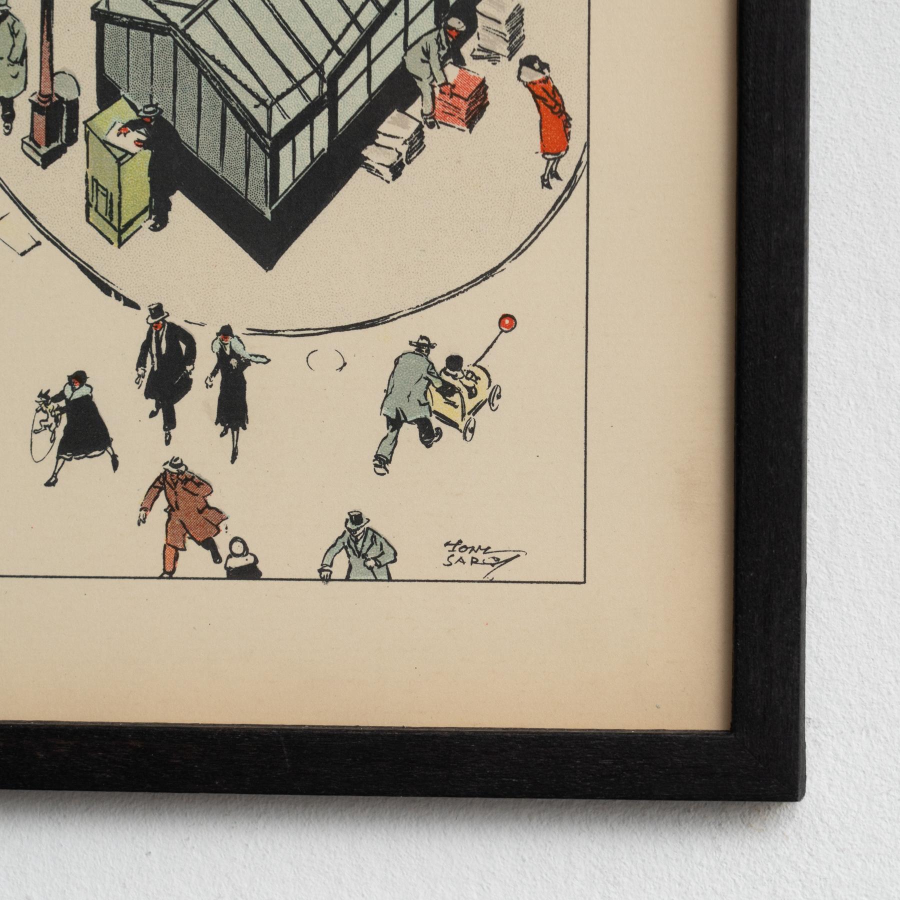 Framed Tony Sarg Lithograph  