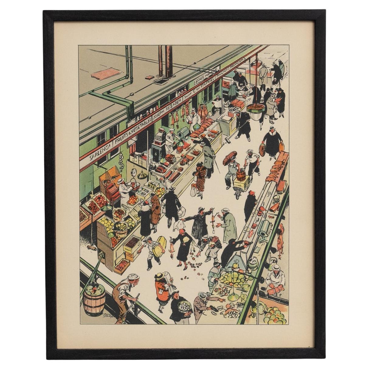 Framed Tony Sarg Lithograph  "Tony Sarg's New York" 1927  First Edition