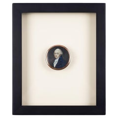 Antique Framed tortoise shell snuff box with a miniature portrait, c. 1775