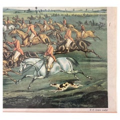 Framed Traditional English Quorn Fox Hunt Print by Frederick Christian Lewis