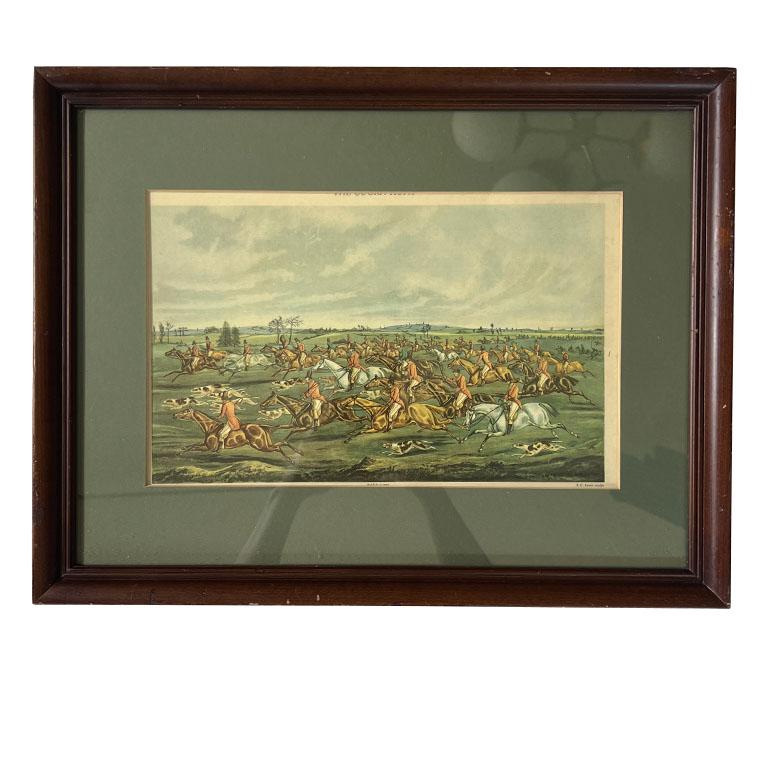 Gerahmter traditioneller englischer Quorn Fuchsjagddruck von Frederick Christian Lewis (Britisch Kolonial) im Angebot
