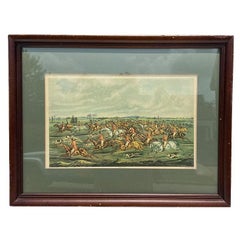Impression traditionnelle anglaise de chasse à la renard encadrée par Frederick Christian Lewis