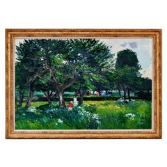 Framed Trees of Normandie Painting by Gaston Sebire
