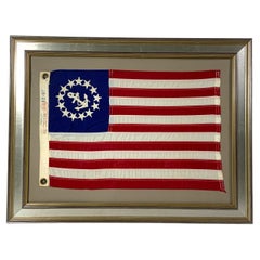 Vintage Framed United States Yacht Ensign Flag