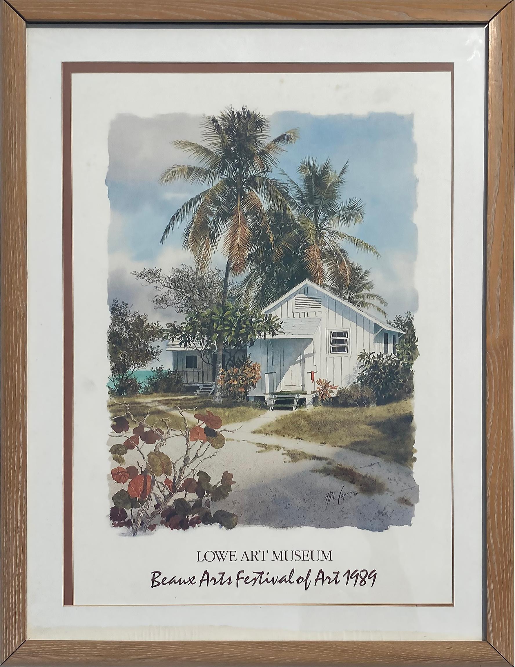 American Framed University of Miami Lowe Art Museum Beaux Arts Festival Poster 1989 For Sale