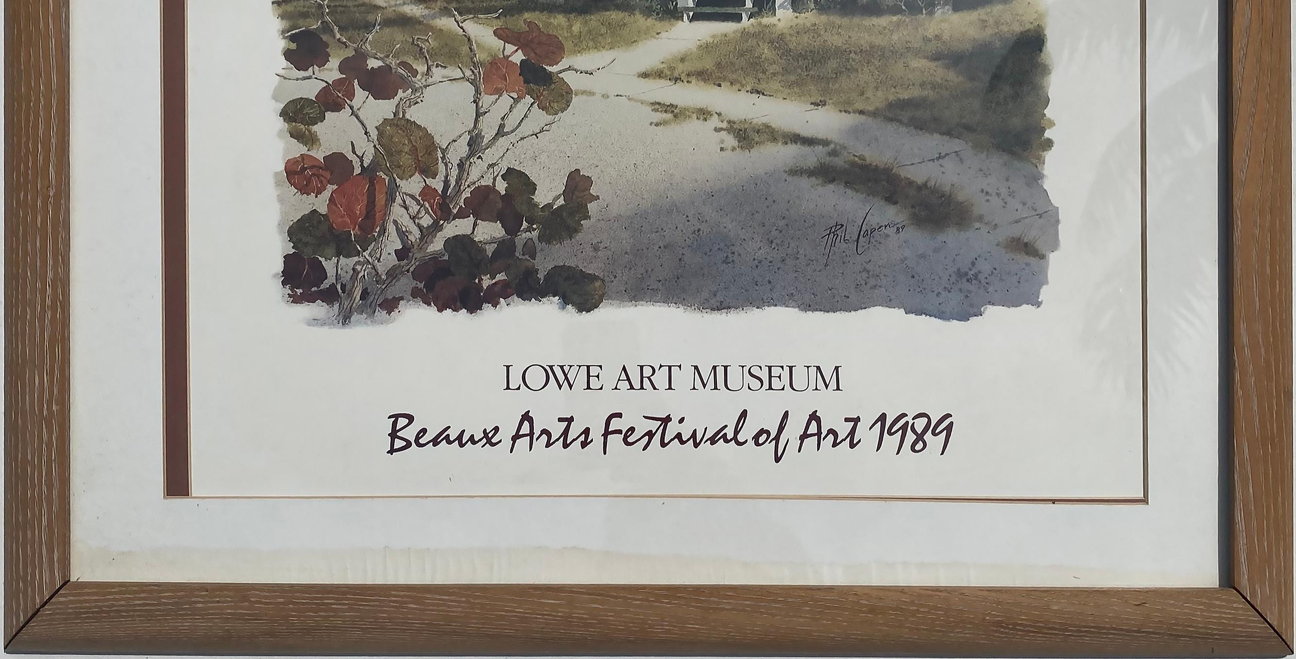 20th Century Framed University of Miami Lowe Art Museum Beaux Arts Festival Poster 1989 For Sale