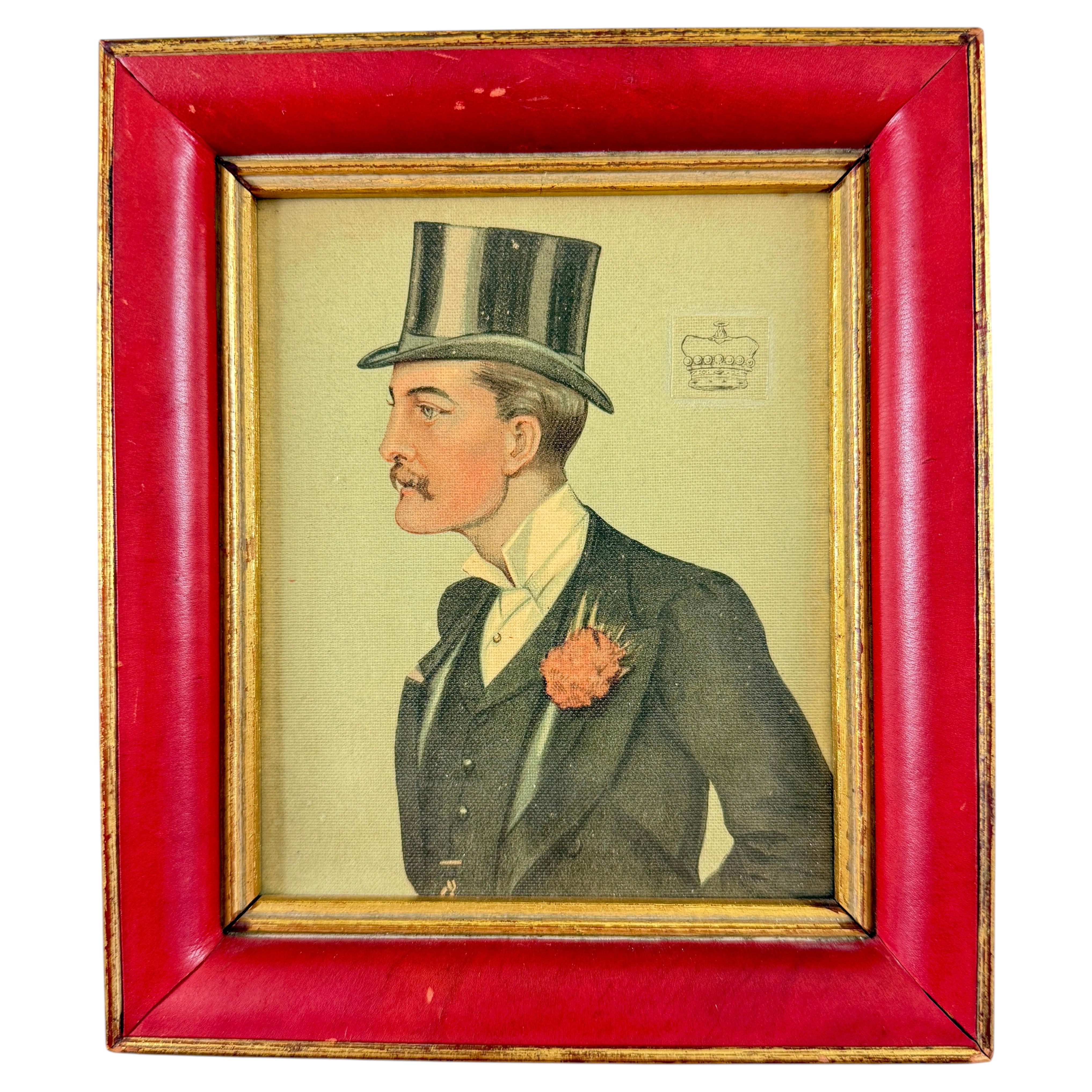 Lithographie originale encadrée de la caricature de Vanity Fair, le marquis de Bath, 1896