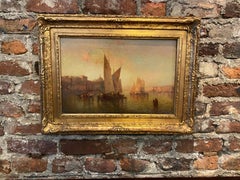 Framed Venetian Painting Signed C. Muller for Carl Muller