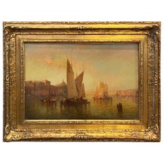 Framed Venetian Painting Signed C. Muller for Carl Muller