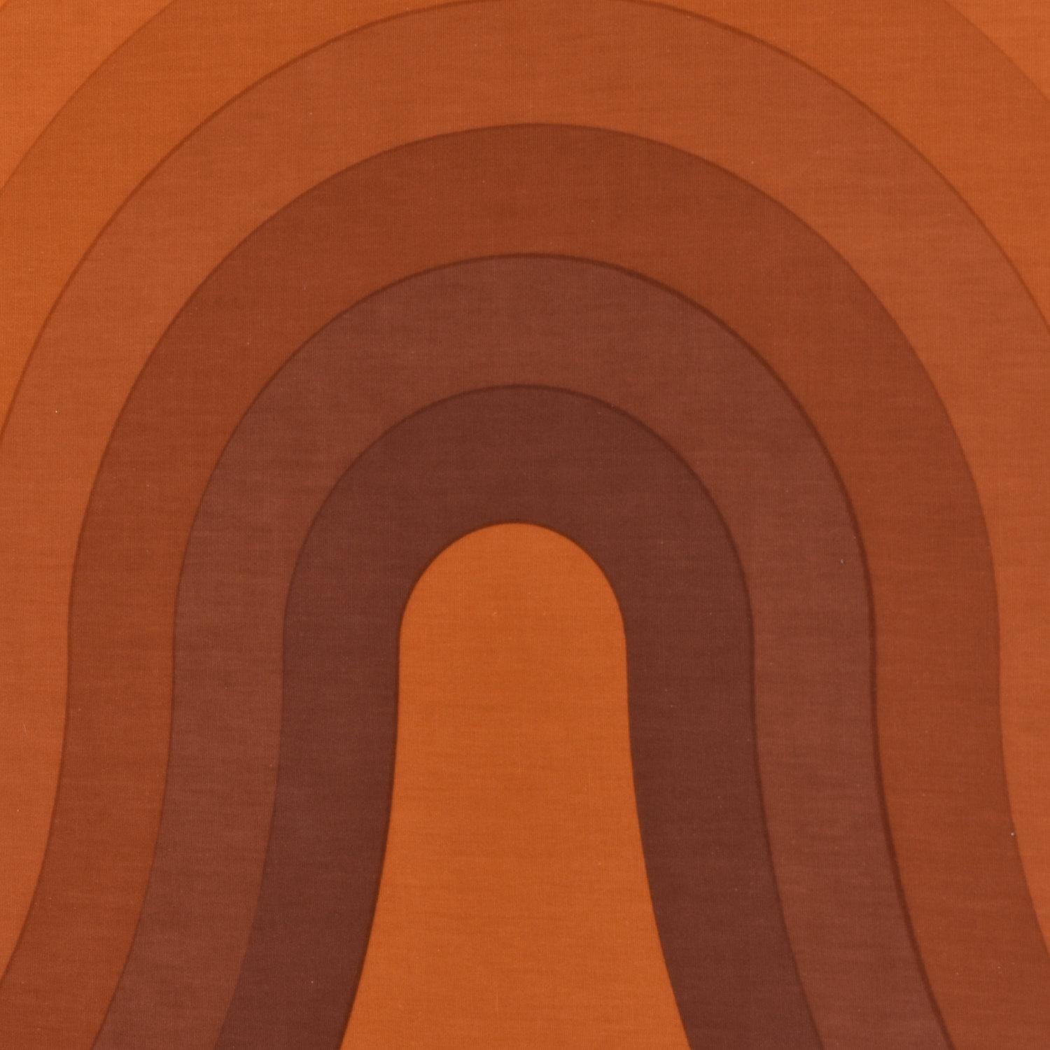 Fin du 20e siècle Panneau textile danois orange Kurve Mira X encadré Verner Panton en vente