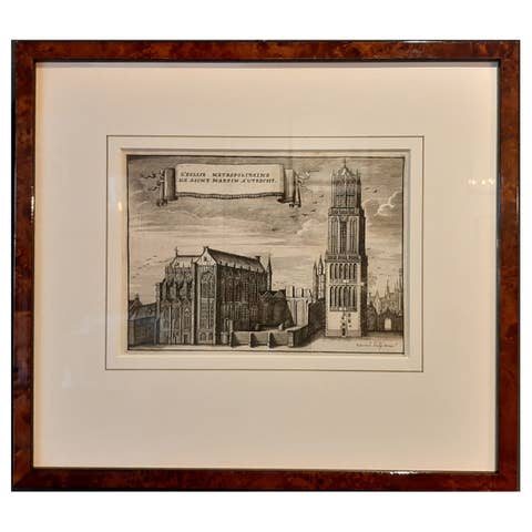 Framed View of St. Martin's Cathedral or Domkerk, Utrecht, The Netherlands, 1770