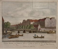 Framed View of the Brouwersgracht in Amsterdam, the Netherlands, 1708