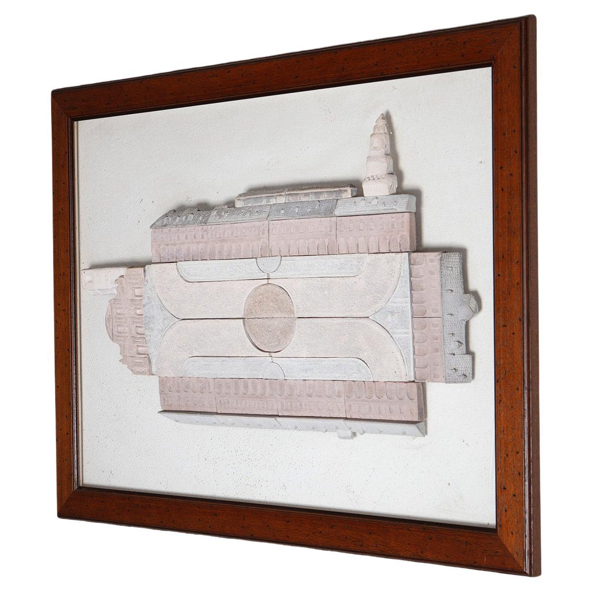 Modèle en céramique encadré "VIgevano" Renaissance Plaza, Italie, années 1970