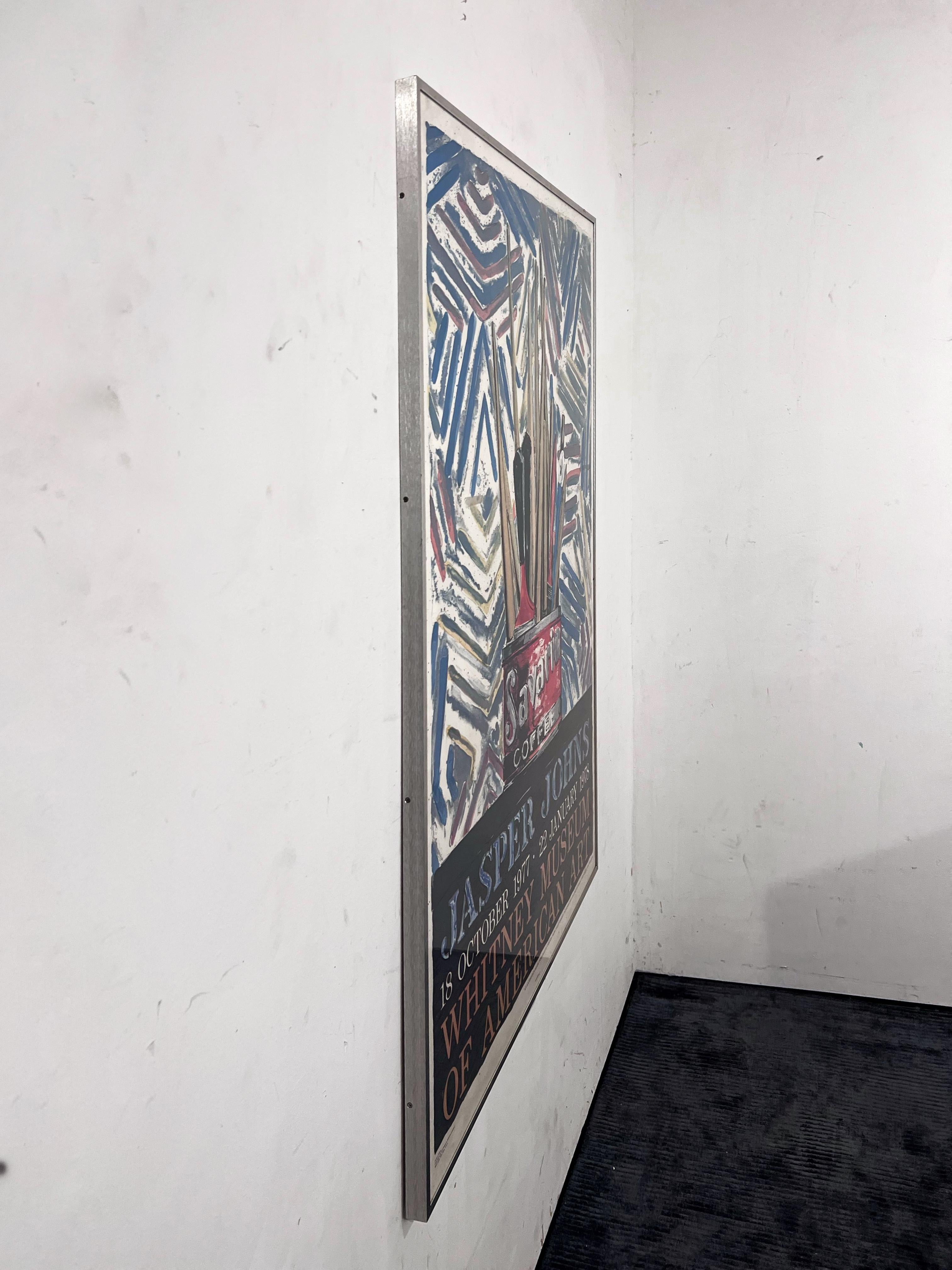 Original First edition exhibition poster designed and created by Jasper Johns for a retrospective of his work at the Whitney Museum in 1977-1978. Published by the Whitney Museum and printed by Universal Art Limited Editions/Telamon Editions Limited.