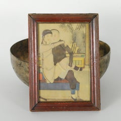 Stampa erotica cinese d'epoca incorniciata