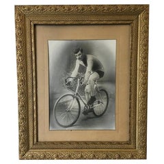 Framed Antique Cyclist Poster