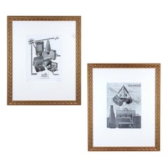 Framed Vintage French Hermès Luggage Print Ads