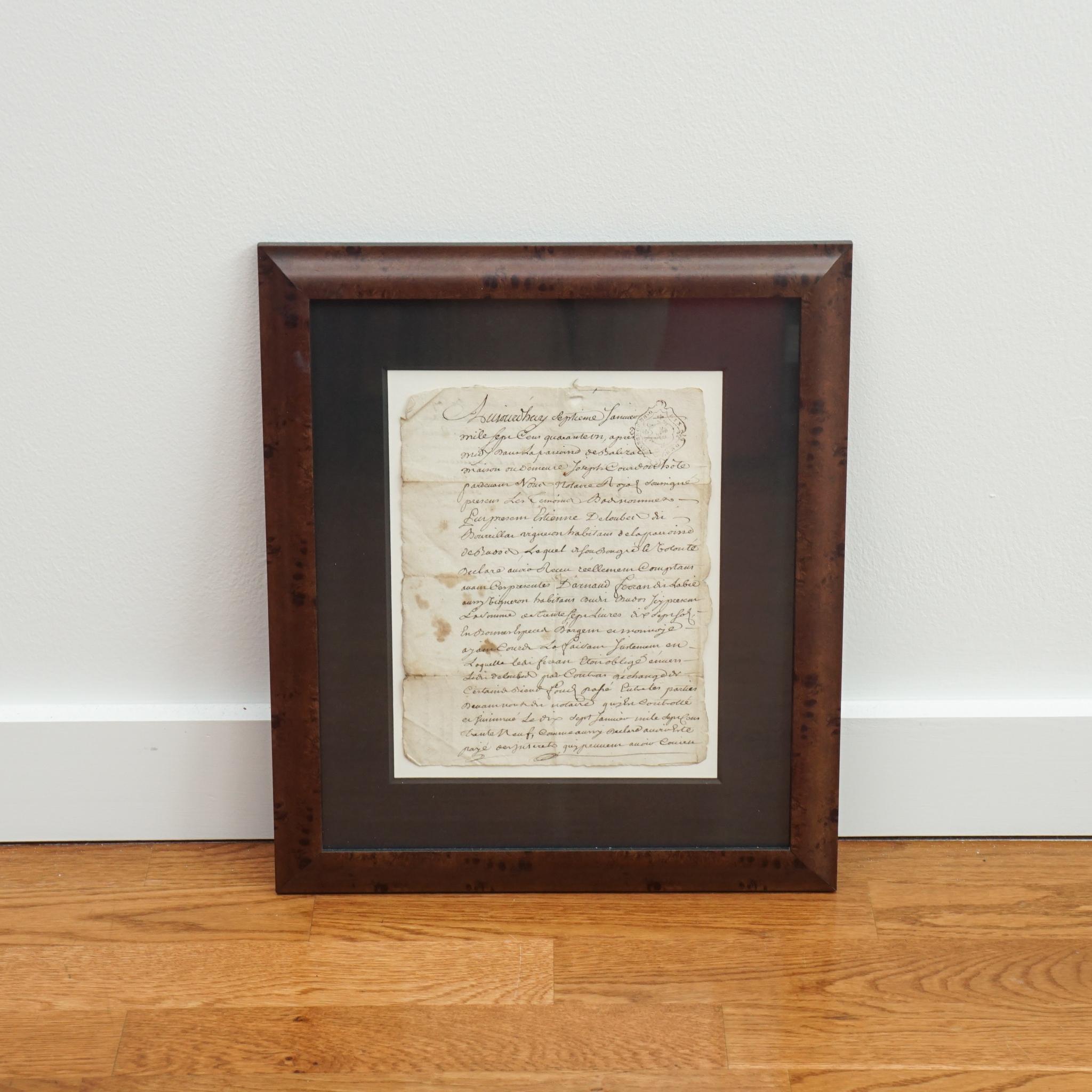 Framed Vintage French Letters For Sale 5