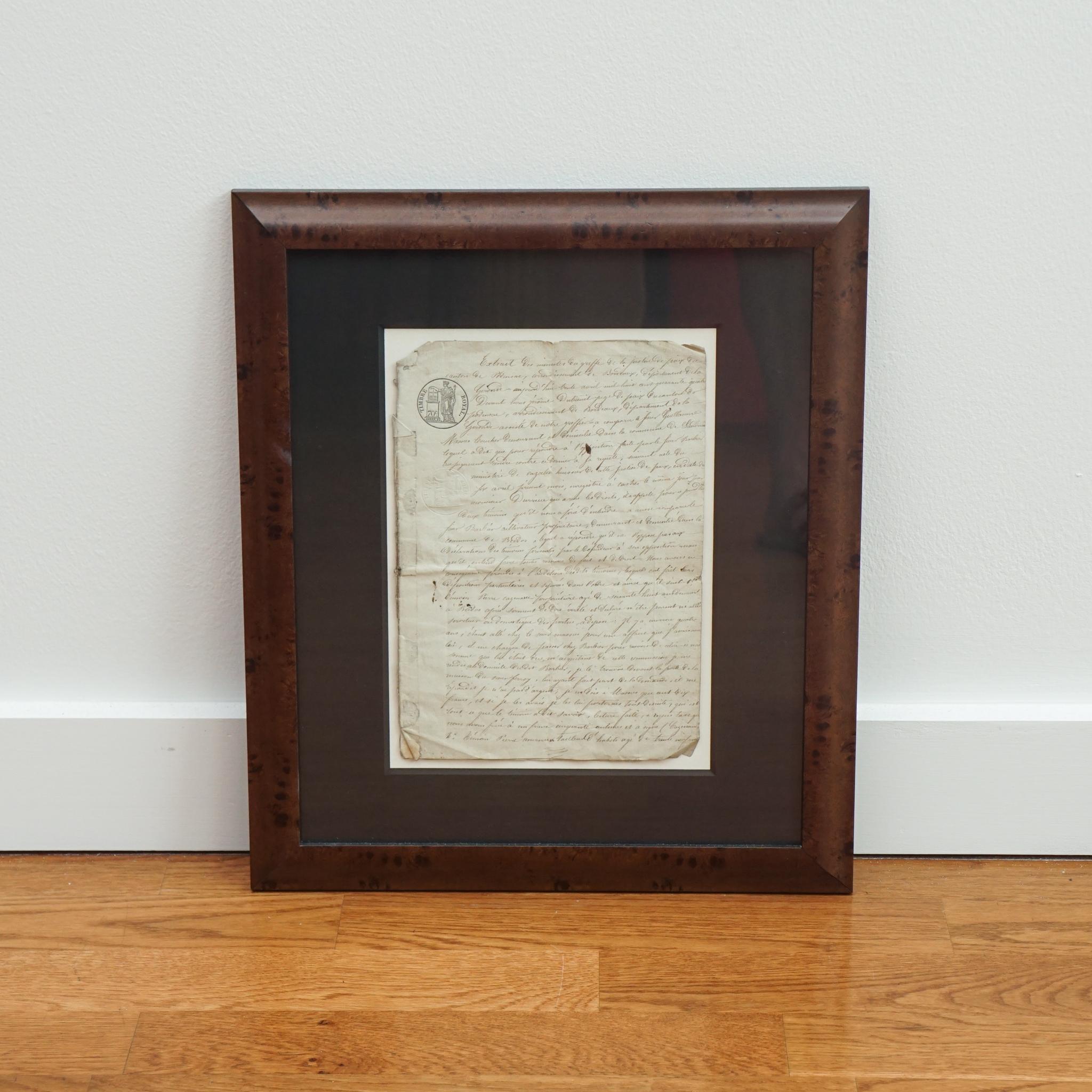 19th Century Framed Vintage French Letters For Sale