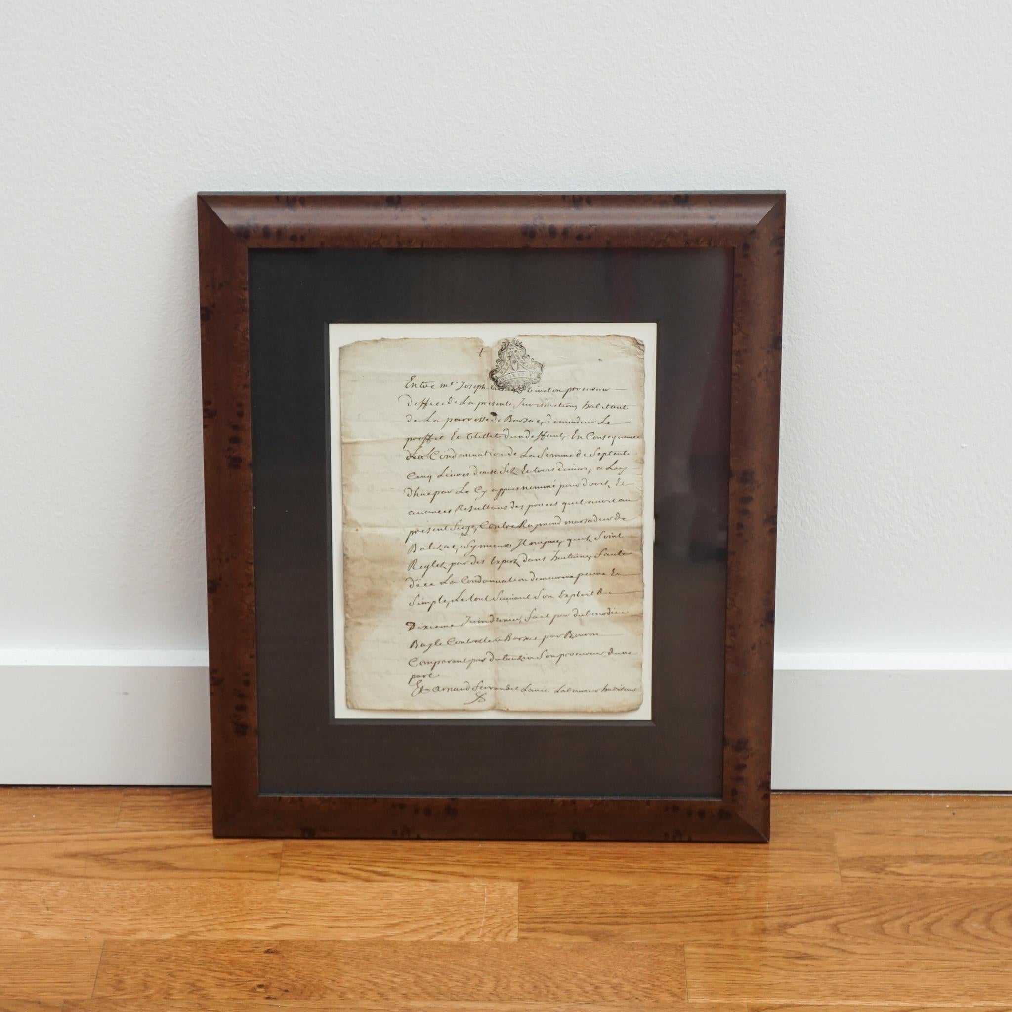 Framed Vintage French Letters For Sale 2