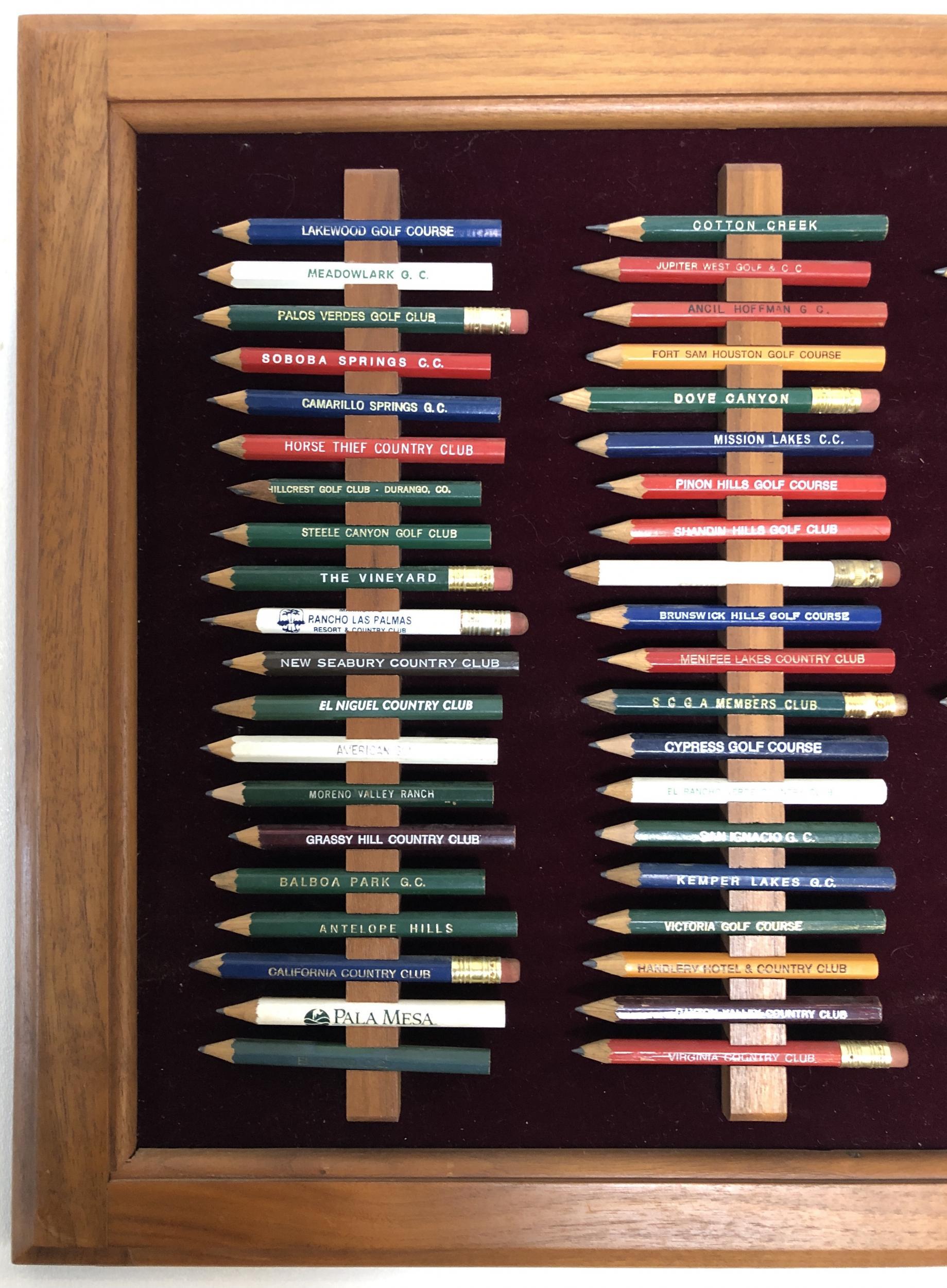 American Framed Vintage Golf Pencil Collection Display 'Set of 2'