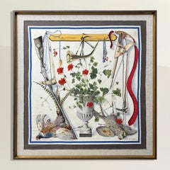 Framed Vintage Henri de Linares Hermès Scarf