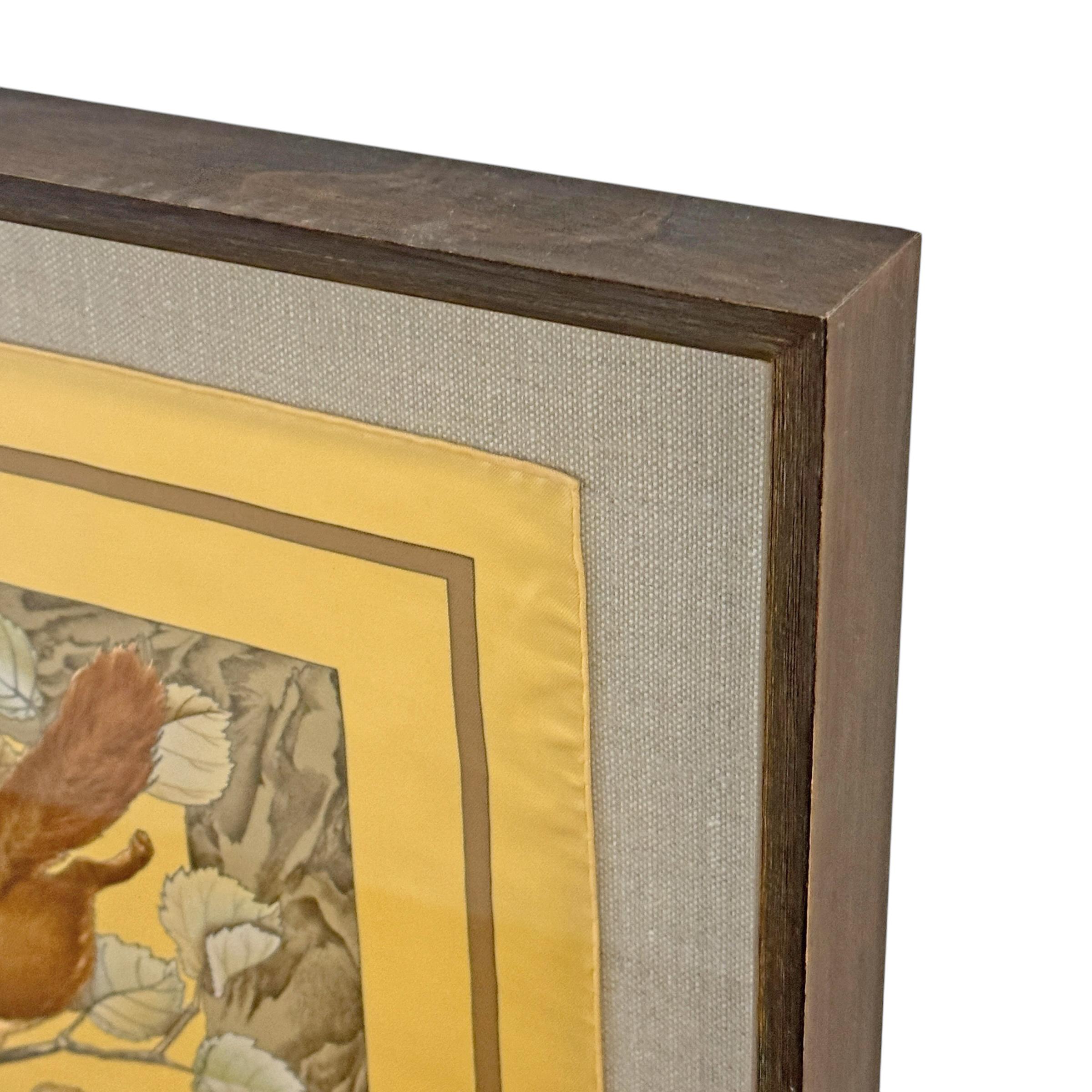 Gerahmter Vintage Hermès 'Casse Noisette' Schal (Ende des 20. Jahrhunderts) im Angebot