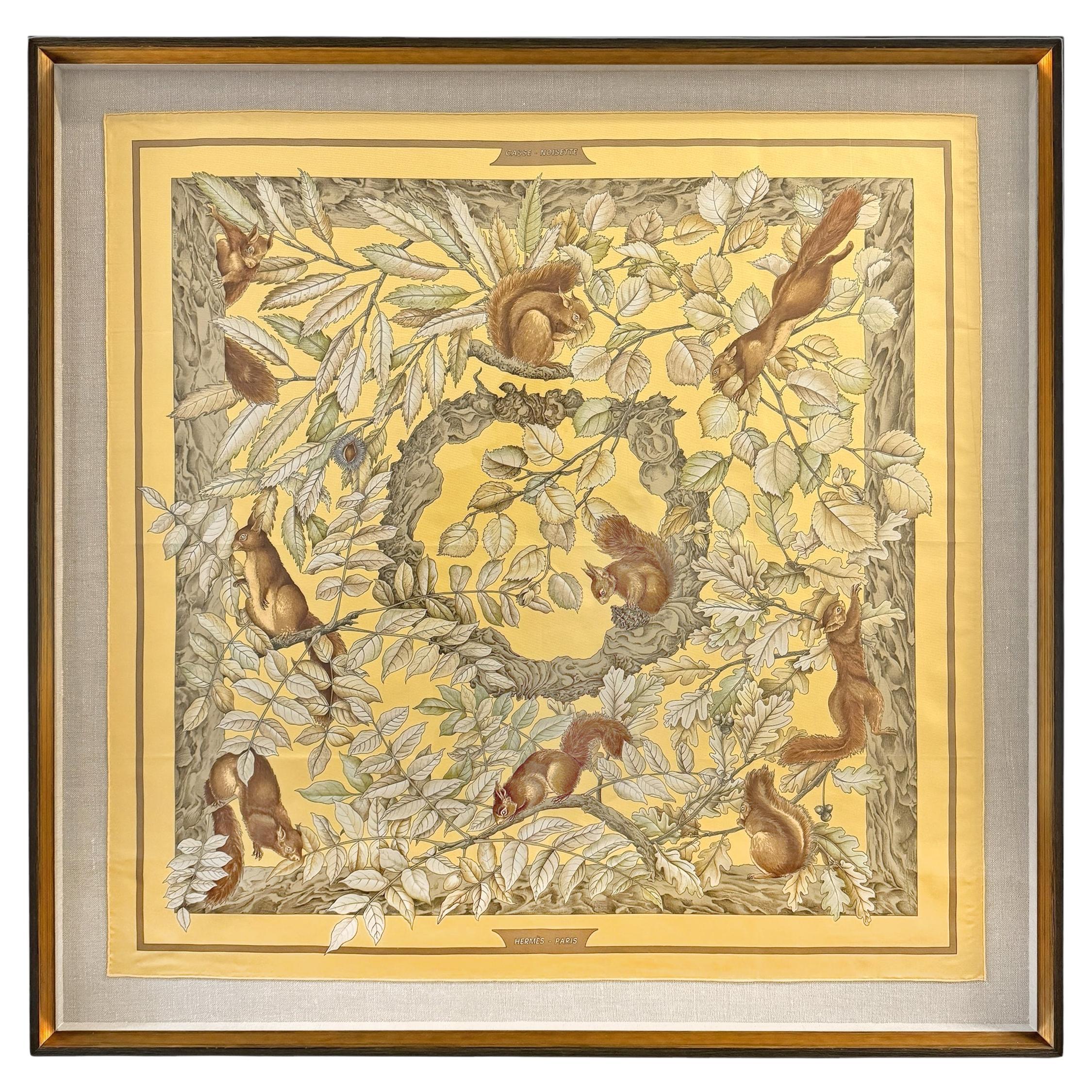 Framed Vintage Hermès 'Casse Noisette' Scarf