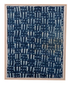 Framed Vintage Indigo Mali Cloth