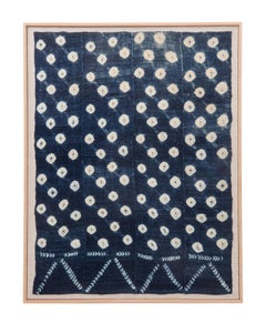 Gerahmtes Vintage Mali Indigotuch