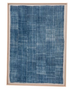 Gerahmtes Vintage Mali Indigotuch