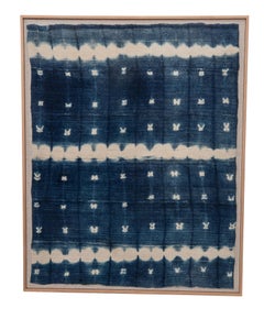 Gerahmtes Vintage Mali Indigotuch