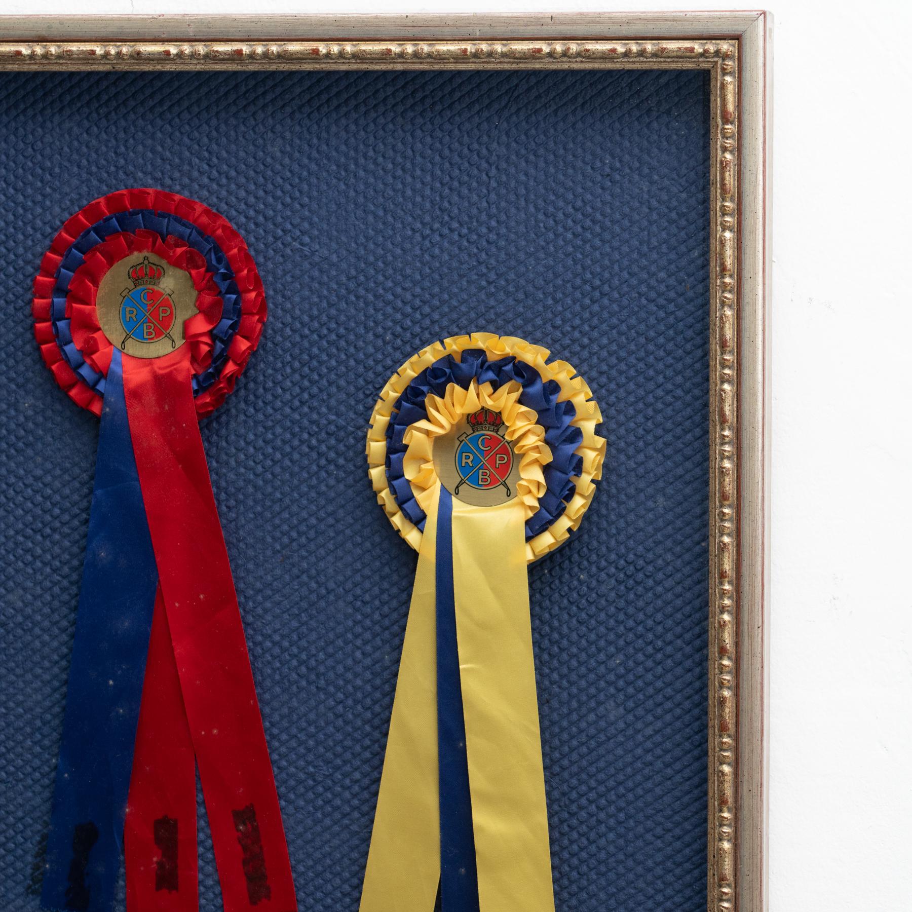 Mid-20th Century Framed Vintage Polo Prizes, circa 1960 For Sale
