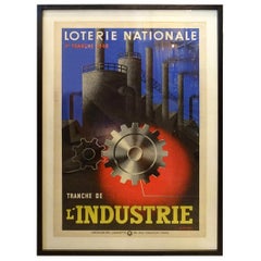 Framed Vintage Poster, French National Lottery, 1938-1944