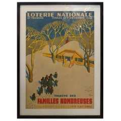 Framed Vintage Poster, French National Lottery, 1938-1944