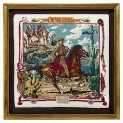 Framed Vintage "The Pony Express" Hermès Scarf by Kermit Oliver