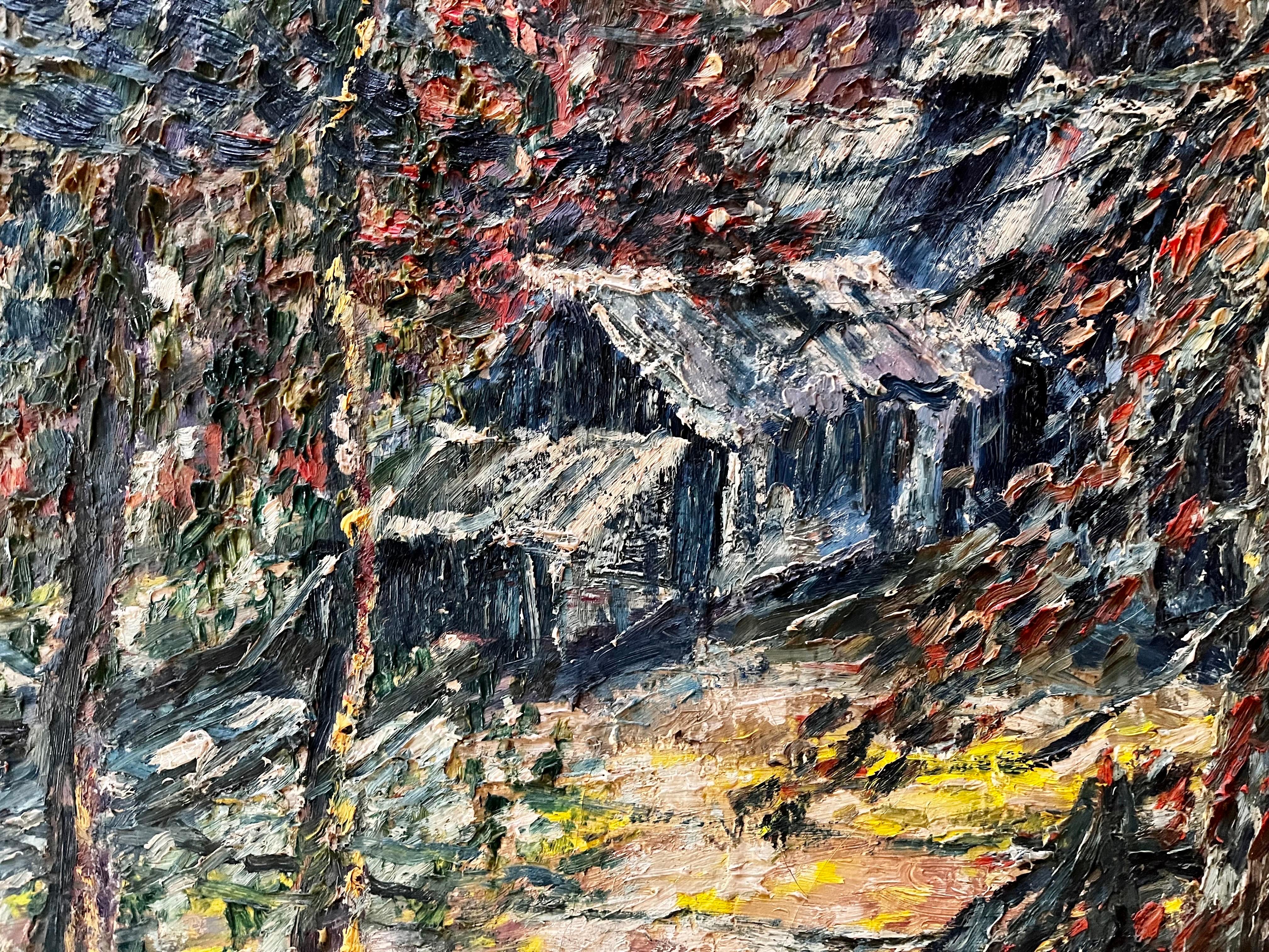 Americano Dipinto d'epoca su tela, incorniciato, di 