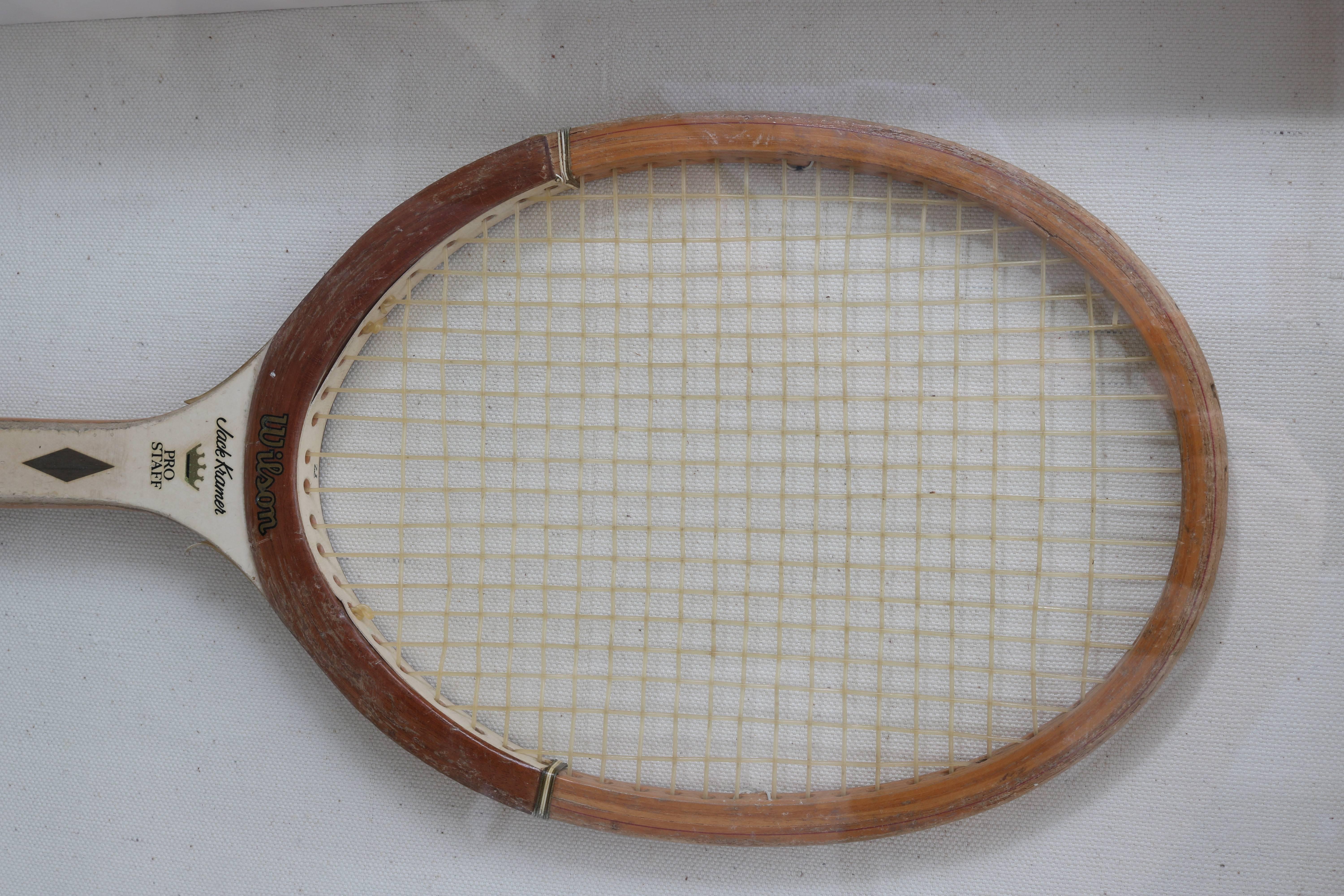 This vintage and Classic tennis racket was designed by Jack Kramer for Wilson Tennis Rackets and has been professionally framed in a Lucite shadow box.
 