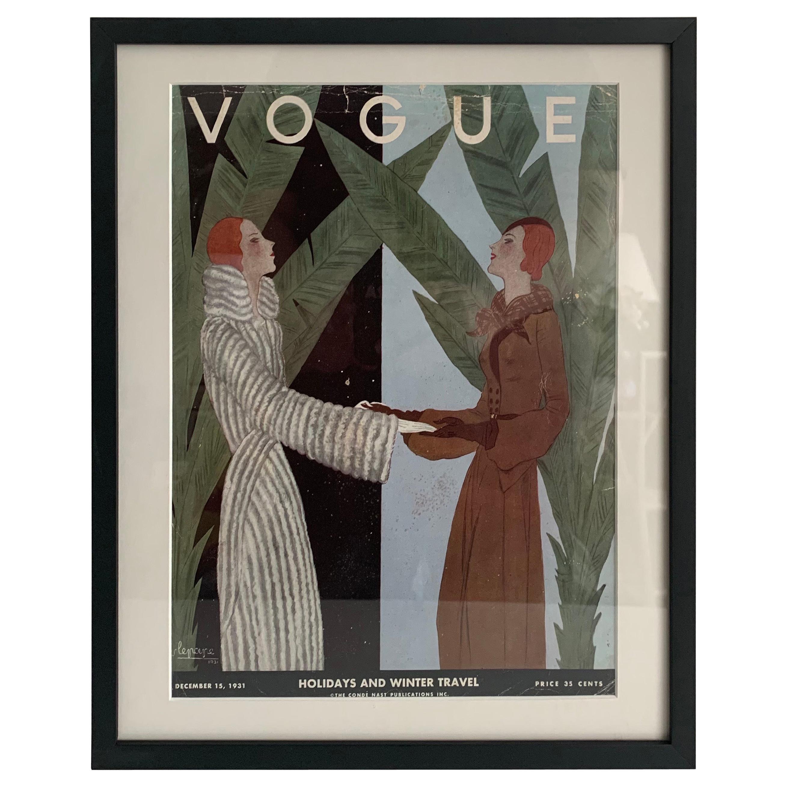 Framed Vogue Cover December 1931 Issue