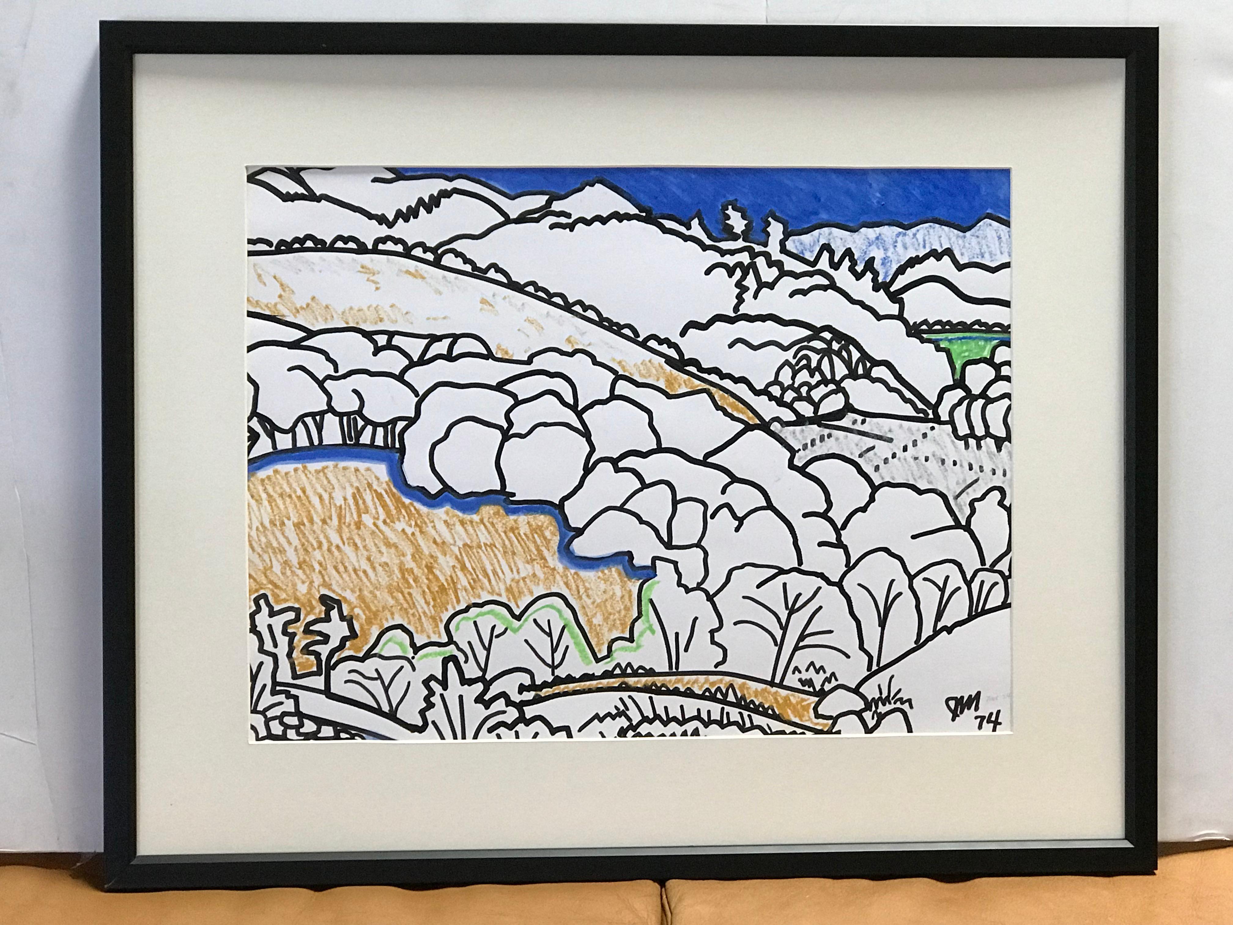 Framed serene landscape watercolor by James McCray (1912-1993), signed by the artist and dated 1976.
McCray taught at the California School of Fine Arts in San Francisco during the 1940s. He had solo and group exhibitions from 1935-1966. Among them: