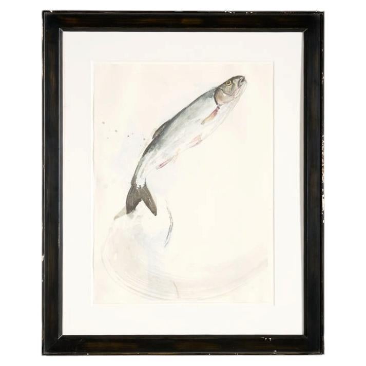 Gerahmtes Aquarell eines Fisches von Thierry Despont, USA, 20. Jahrhundert im Angebot