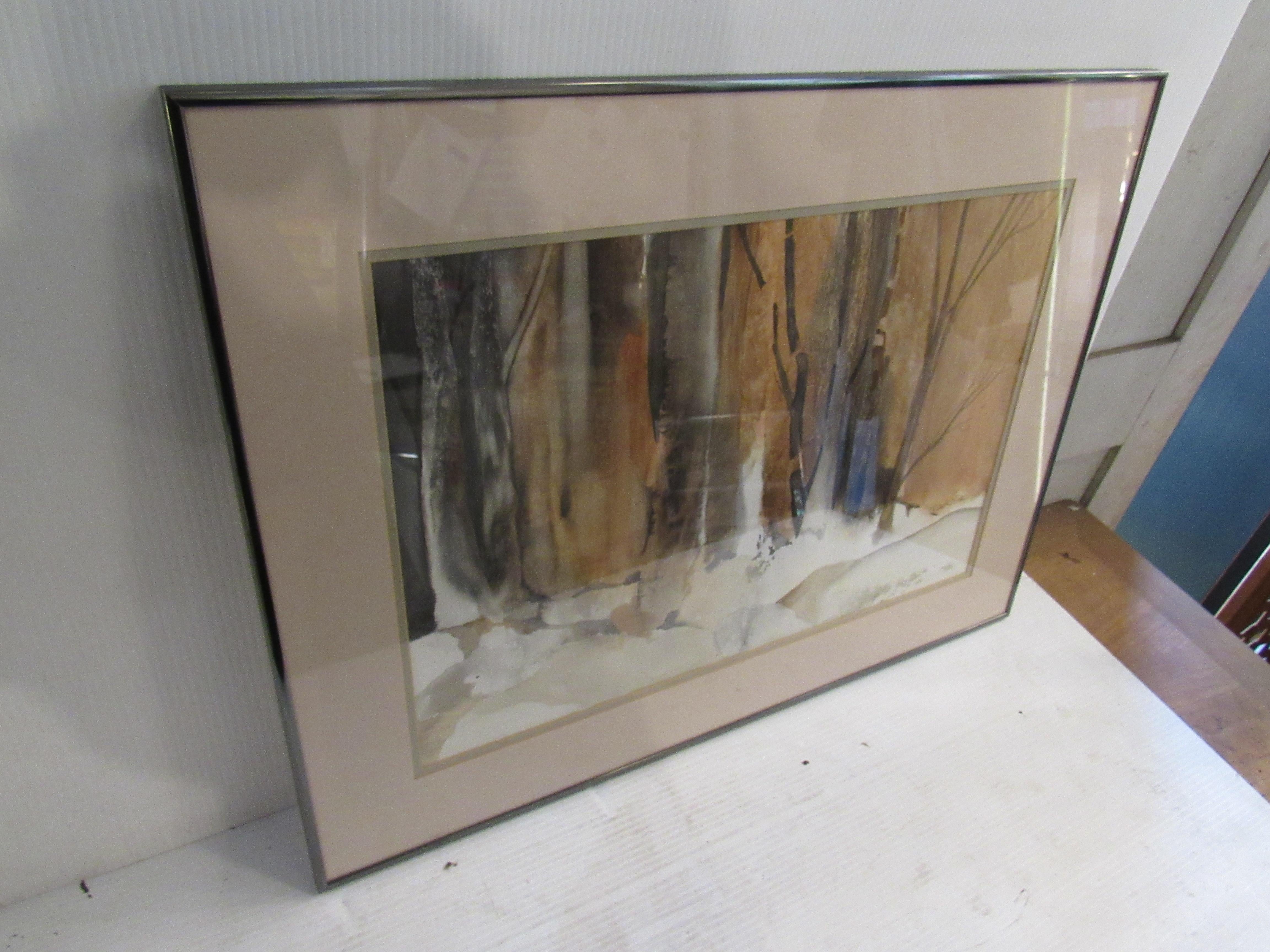 American Framed Watercolor Painting Signed by Artist Patricia Davis-Ganek