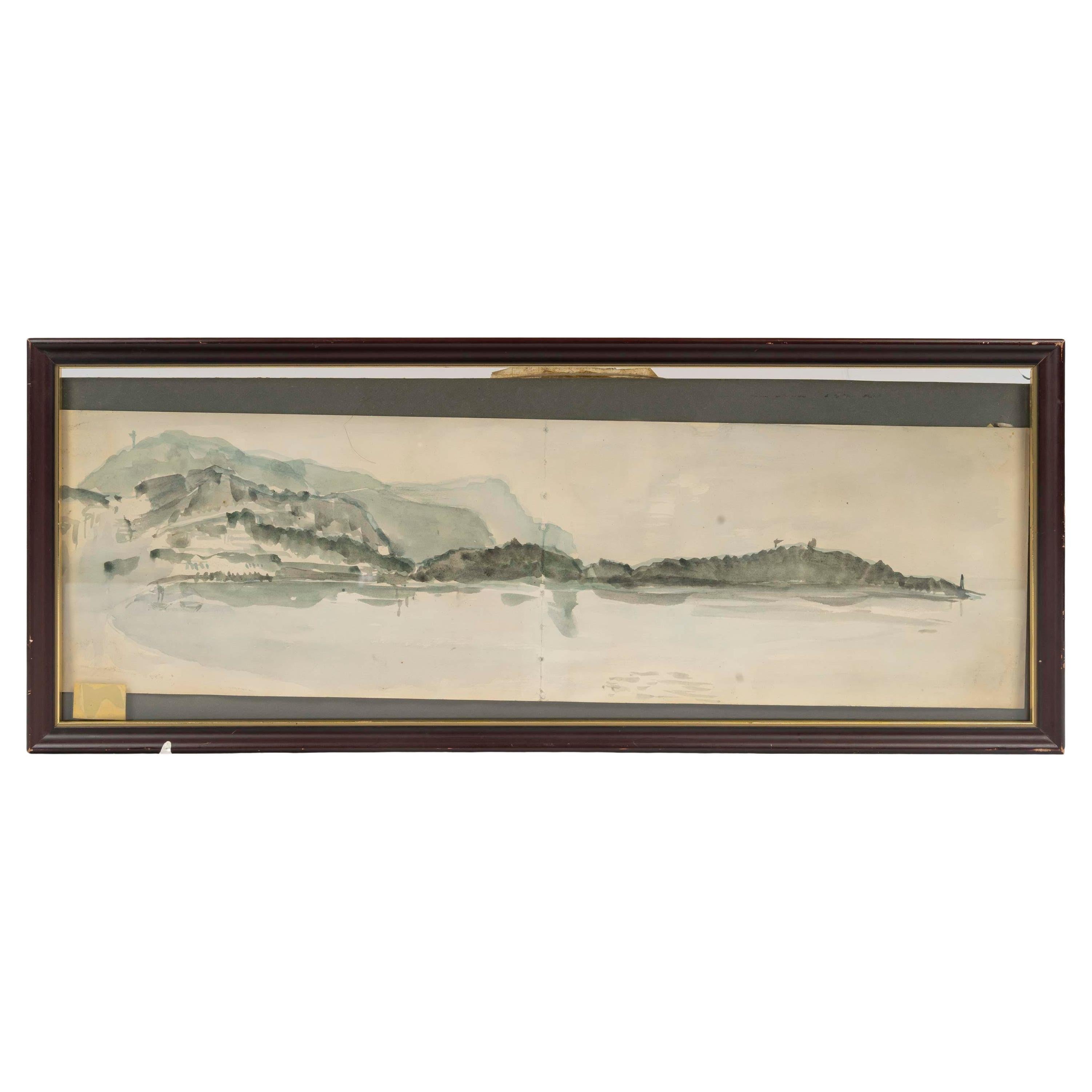 Framed Watercolour, Seaside, 20th Century.