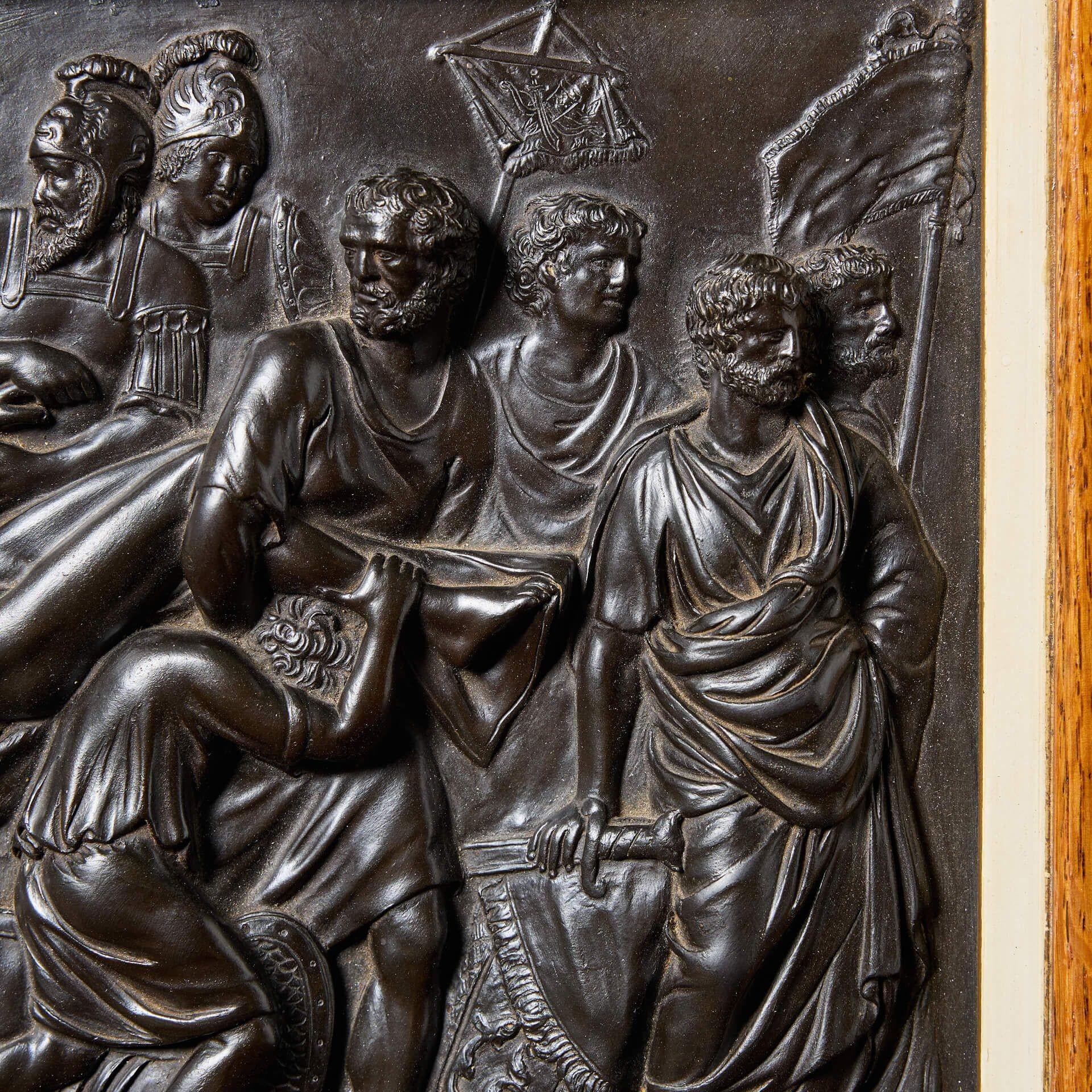 English Framed Wedgwood Black Basalt Plaque ‘The Death of Meleager’ For Sale