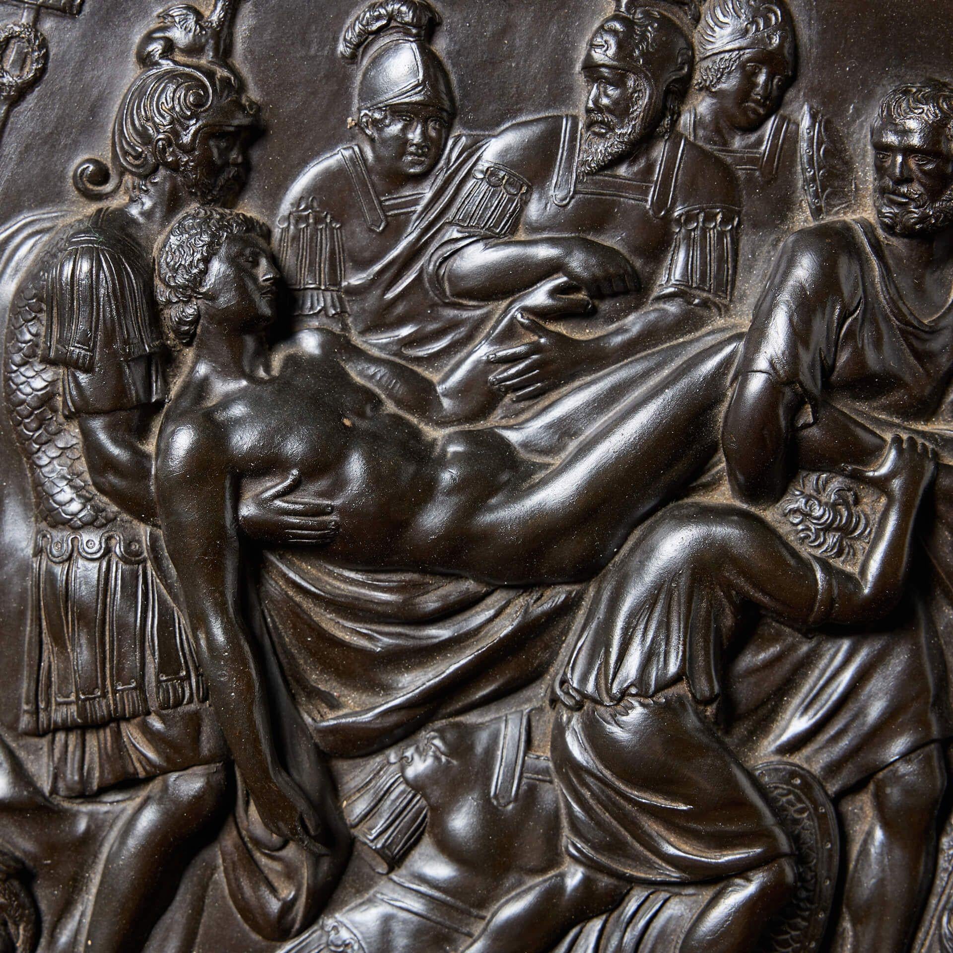 Framed Wedgwood Black Basalt Plaque ‘The Death of Meleager’ In Fair Condition For Sale In Wormelow, Herefordshire