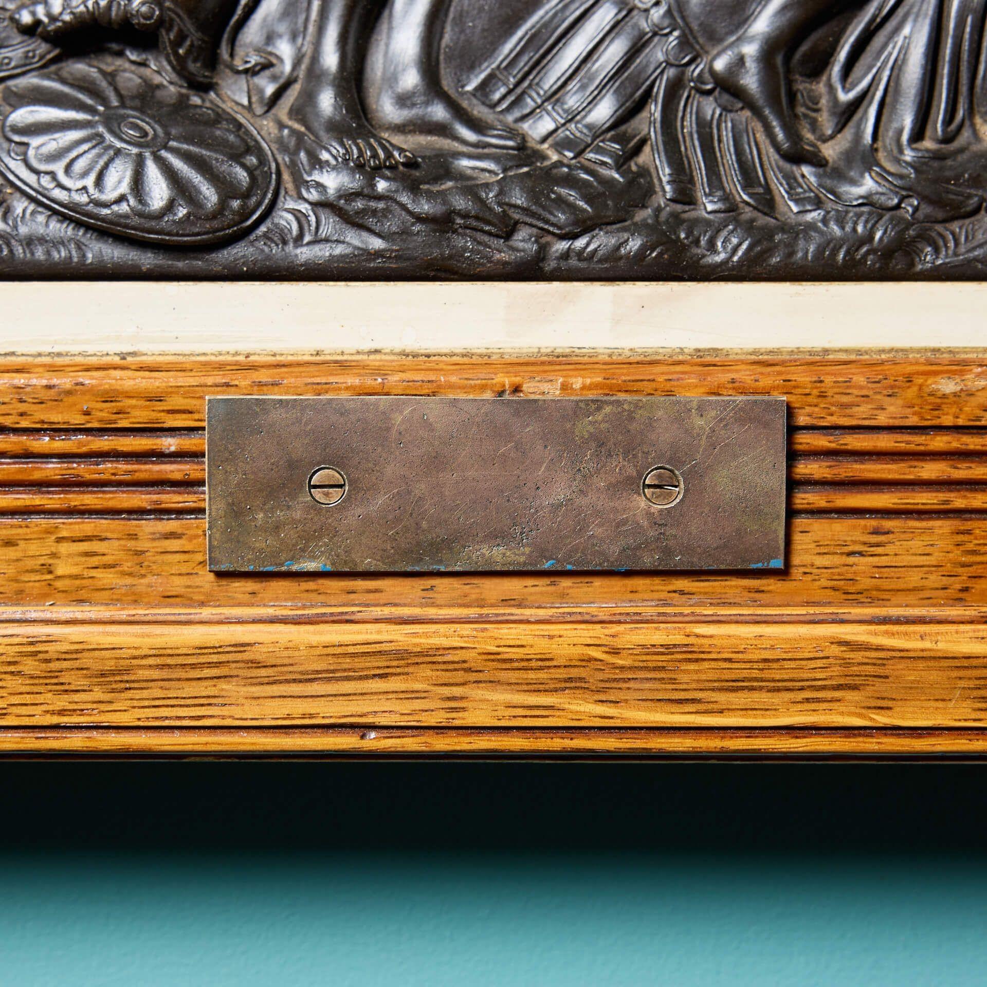 19th Century Framed Wedgwood Black Basalt Plaque ‘The Death of Meleager’ For Sale
