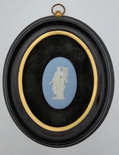 Framed Wedgwood Jasperware Cameo of Terpsichore, 20th Century
