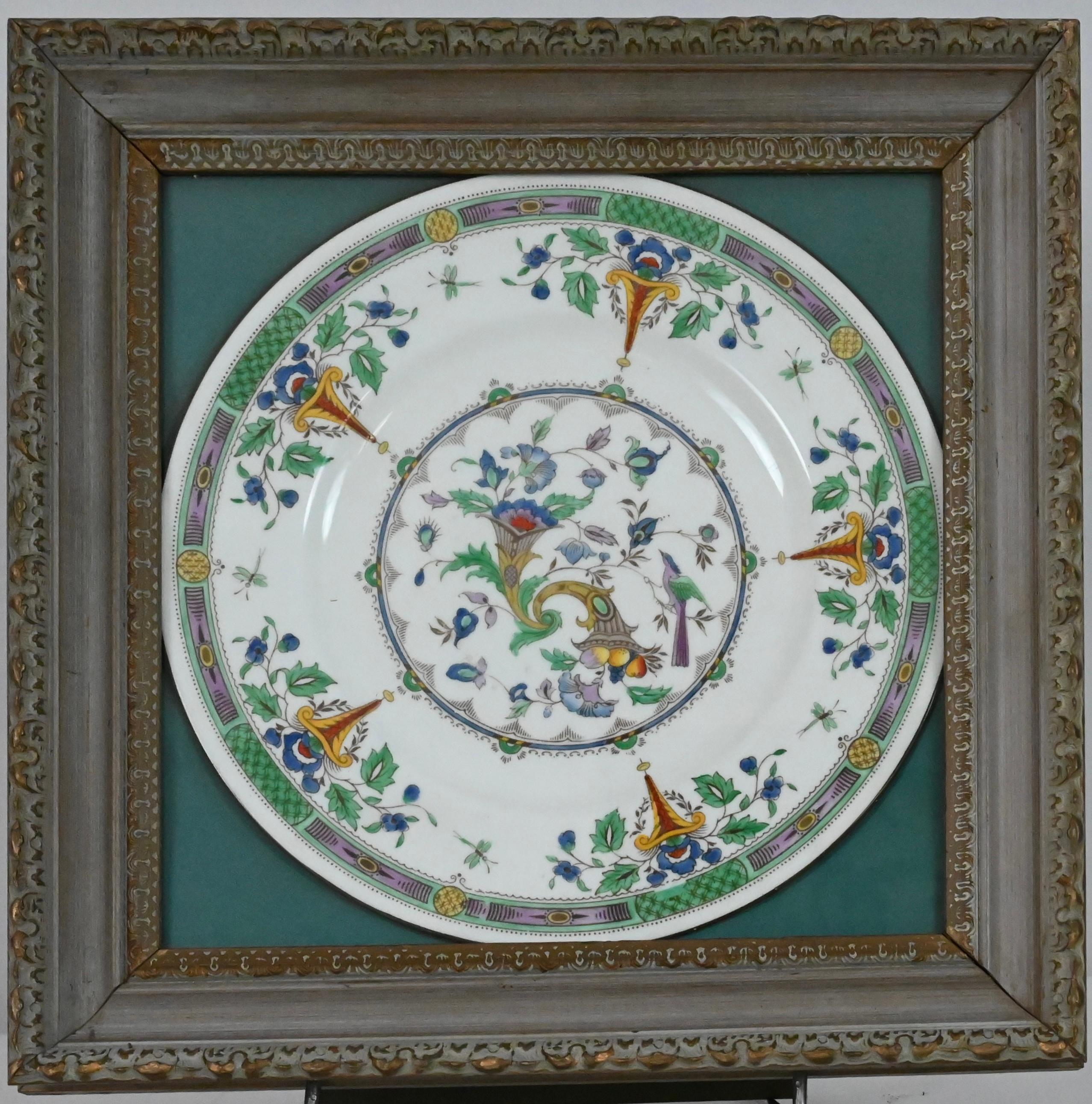 Glazed Framed Wedgwood Porcelain Charger or Decorative Dish For Sale