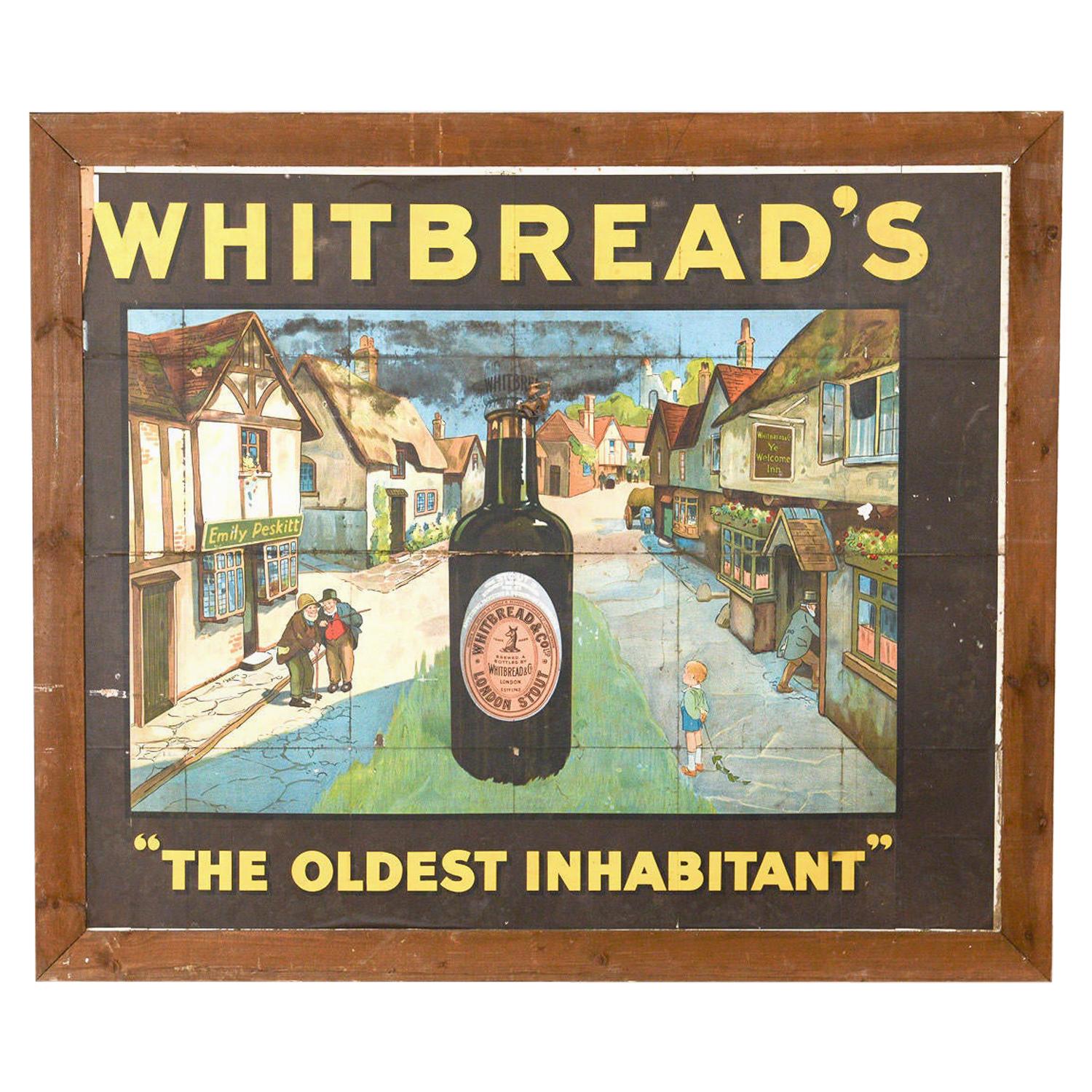 Framed Whitbread's Oldest Inhabitant Picture, 20th Century For Sale